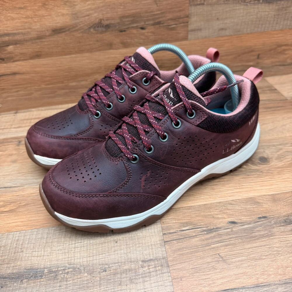 LL Bean Trailduster Hiking Shoes Womens Size 10 Red Leather